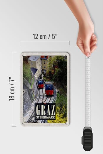 Panneau de voyage en étain, 12x18cm, Graz, styrie, gondole, Nature, vacances 5