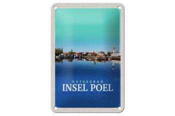 Panneau de voyage en étain, 12x18cm, station de la mer baltique, île de Poel, lac, bateau, signe de vacances 1