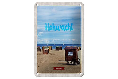 Blechschild Reise 12x18cm Hochwacht Ostsee Küste Boote Schild