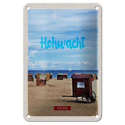 Blechschild Reise 12x18cm Hochwacht Ostsee Küste Boote Schild