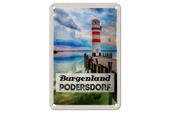 Panneau de voyage en étain 12x18cm, panneau de mer du phare du Burgenland Podersdorf 1