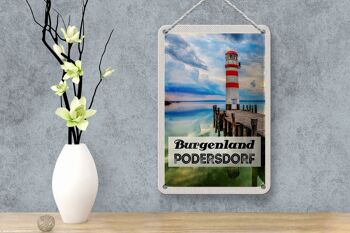 Panneau de voyage en étain 12x18cm, panneau de mer du phare du Burgenland Podersdorf 4