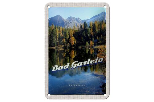 Blechschild Reise 12x18cm Bad Gastein Österreich See Natur Wald Schild