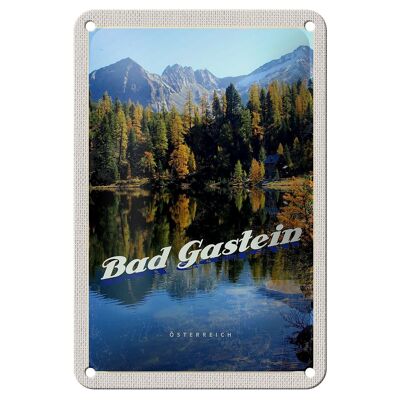 Blechschild Reise 12x18cm Bad Gastein Österreich See Natur Wald Schild