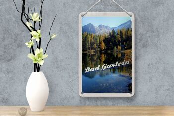 Panneau de voyage en étain, 12x18cm, Bad Gastein, autriche, lac, nature, forêt 4