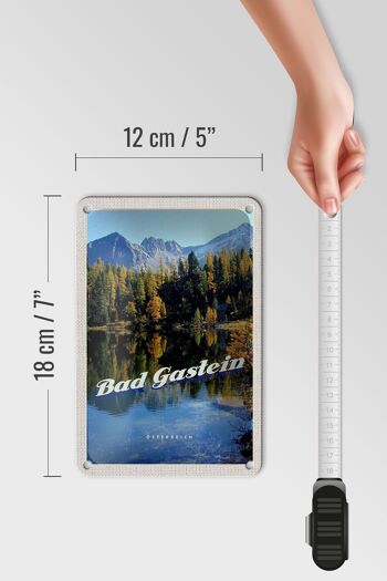 Panneau de voyage en étain, 12x18cm, Bad Gastein, autriche, lac, nature, forêt 5