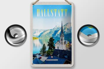 Panneau de voyage en étain 12x18cm, panneau d'église de montagnes d'autriche de Hallstatt 2