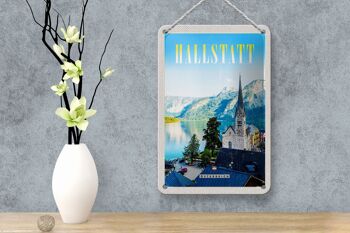Panneau de voyage en étain 12x18cm, panneau d'église de montagnes d'autriche de Hallstatt 4