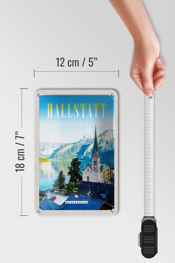 Panneau de voyage en étain 12x18cm, panneau d'église de montagnes d'autriche de Hallstatt 5