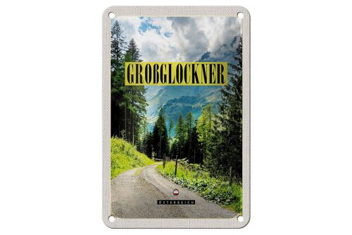 Blechschild Reise 12x18cm Großglockner Berge Schnee Natur Wald Schild