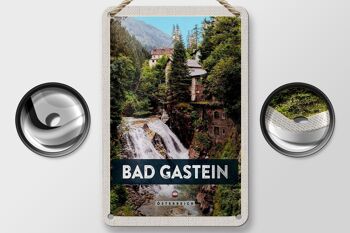 Panneau de voyage en étain, 12x18cm, cascade de Bad Gastein, panneau de forêt naturelle 2