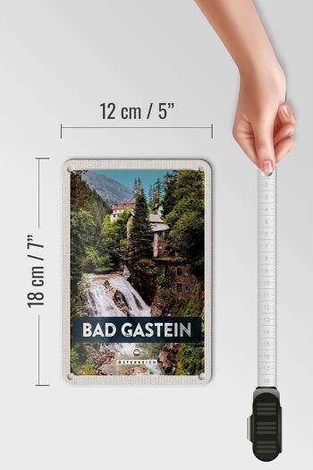 Panneau de voyage en étain, 12x18cm, cascade de Bad Gastein, panneau de forêt naturelle 5