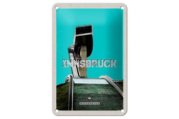 Panneau de voyage en étain, 12x18cm, Innsbruck, autriche, vue de vacances 1