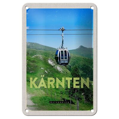 Cartel de chapa de viaje, 12x18cm, Carintia, Austria, góndola, vacaciones, naturaleza