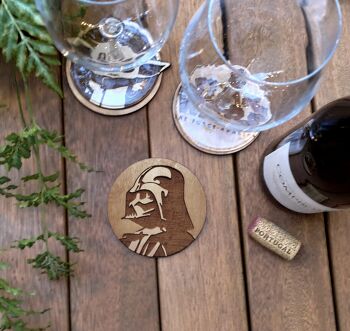 Ensemble de 6 sous-verres en bois Star Wars - Baby Yoda - Le Mandalorien - Porte-gobelets 3