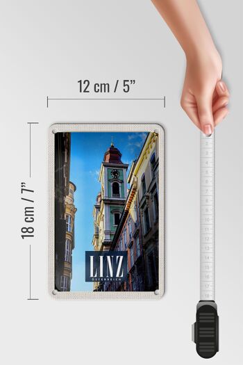 Panneau de voyage en étain, 12x18cm, Linz, autriche, église de la vieille ville, panneau de vacances 5