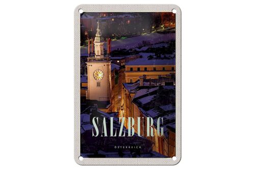 Blechschild Reise 12x18cm Salzburg Österreich Kirche Altstadt Schild