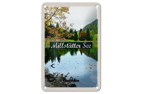 Blechschild Reise 12x18cm Millstätter See Natur Wald Urlaub Schild