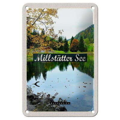 Blechschild Reise 12x18cm Millstätter See Natur Wald Urlaub Schild