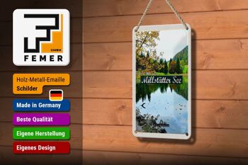 Panneau de voyage en étain, 12x18cm, Millstätter See, panneau de vacances en forêt naturelle 3
