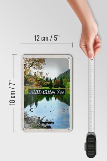Panneau de voyage en étain, 12x18cm, Millstätter See, panneau de vacances en forêt naturelle 5
