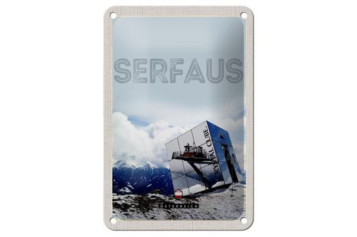 Blechschild Reise 12x18cm Serfaus Österreich Schnee Winterzeit Schild