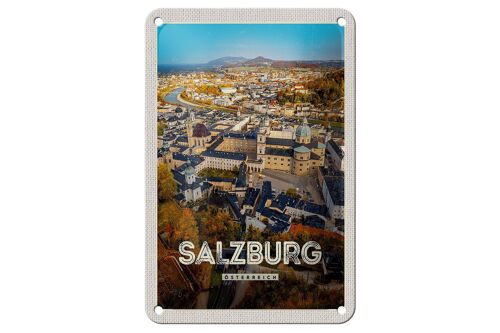 Blechschild Reise 12x18cm Salzburg Österreich Schloss Altstadt Schild