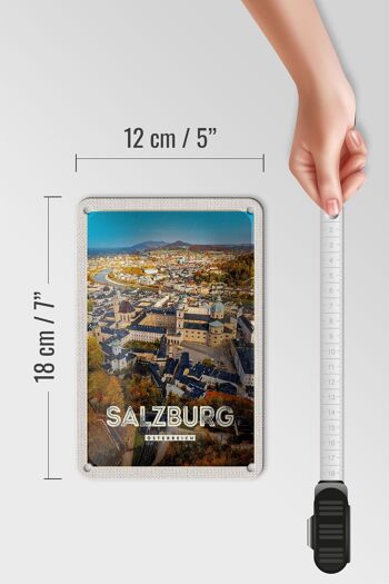 Panneau de voyage en étain 12x18cm, panneau de la vieille ville du château de salzbourg autriche 5