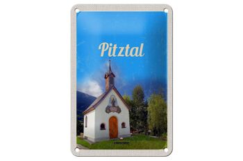 Panneau de voyage en étain, 12x18cm, église de Pitztal, autriche, signe de vacances naturelles 1