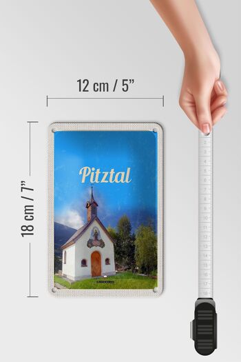 Panneau de voyage en étain, 12x18cm, église de Pitztal, autriche, signe de vacances naturelles 5