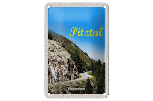 Blechschild Reise 12x18cm Pitztal Österreich Wald Natur Berge Schild
