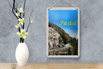 Panneau de voyage en étain, 12x18cm, Pitztal, autriche, forêt, montagnes naturelles 4