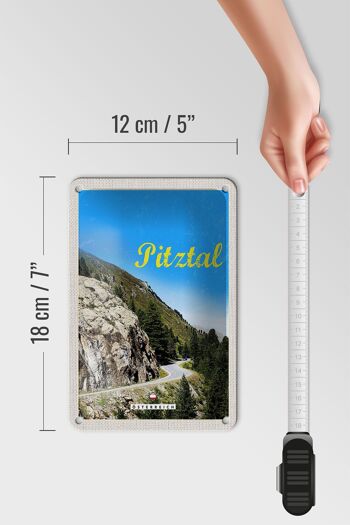 Panneau de voyage en étain, 12x18cm, Pitztal, autriche, forêt, montagnes naturelles 5