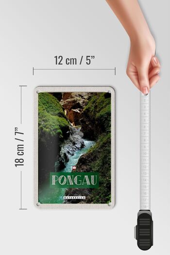 Panneau de voyage en étain, 12x18cm, Pongau, autriche, cascade, panneau naturel 5