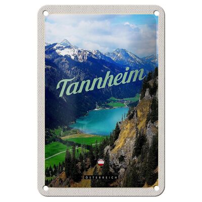 Cartel de chapa viaje 12x18cm Bosques de Tannheim senderismo lago cartel de vacaciones