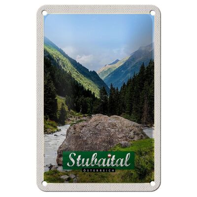Cartel de chapa de viaje, 12x18cm, Stubaital, Austria, senderismo, cartel natural