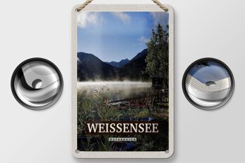 Panneau de voyage en étain, 12x18cm, Weißensee, vacances, lac, forêts, panneau naturel 2