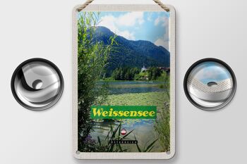Panneau en étain voyage 12x18cm, panneau de vacances au lac Weißensee, natation, nature 2