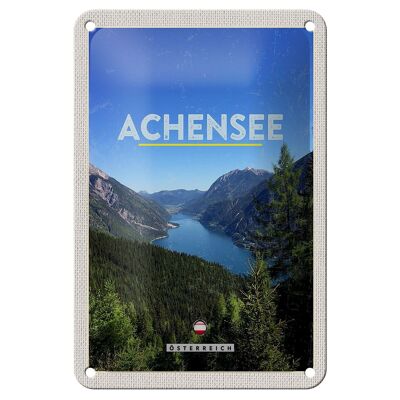 Blechschild Reise 12x18cm Achensee Österreich Familie Wanderung Schild