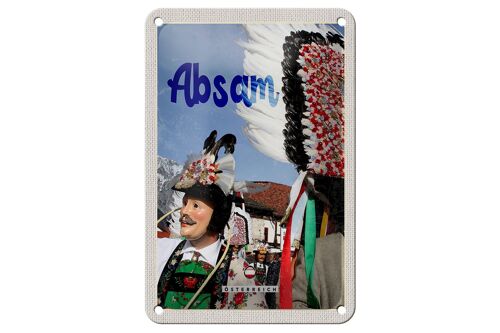 Blechschild Reise 12x18cm Absam Österreich Karneval Umzug Tirol Schild