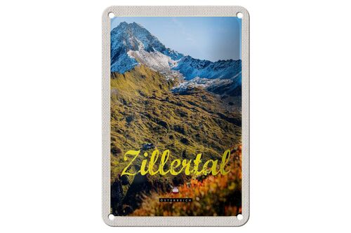 Blechschild Reise 12x18cm Zillertal Österreich Natur Berg Wälder Schild