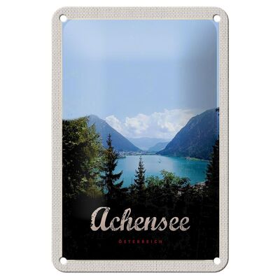 Targa in metallo da viaggio 12x18 cm Achensee escursione montagne lago segno naturale