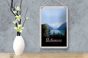 Panneau en étain voyage 12x18cm, randonnée Achensee, montagnes, lac, signe naturel 4