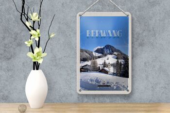 Panneau de voyage en étain, 12x18cm, Berwang, autriche, Ski de neige, signe de vacances 4