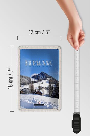 Panneau de voyage en étain, 12x18cm, Berwang, autriche, Ski de neige, signe de vacances 5