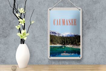 Panneau de voyage en étain, 12x18cm, lac Cauma, suisse, neige, nature, vacances 4