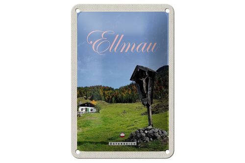 Blechschild Reise 12x18cm Ellmau Österreich Weide Natur Jesus Schild