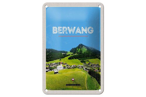 Blechschild Reise 12x18cm Berwang Österreich Weide Gebirge Natur Schild