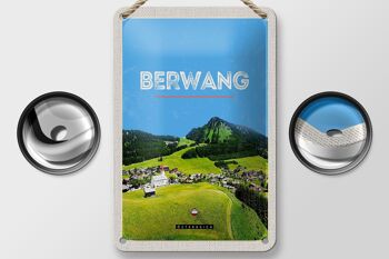 Panneau de voyage en étain, 12x18cm, Berwang, autriche, montagnes de saules, panneau naturel 2