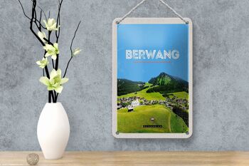 Panneau de voyage en étain, 12x18cm, Berwang, autriche, montagnes de saules, panneau naturel 4